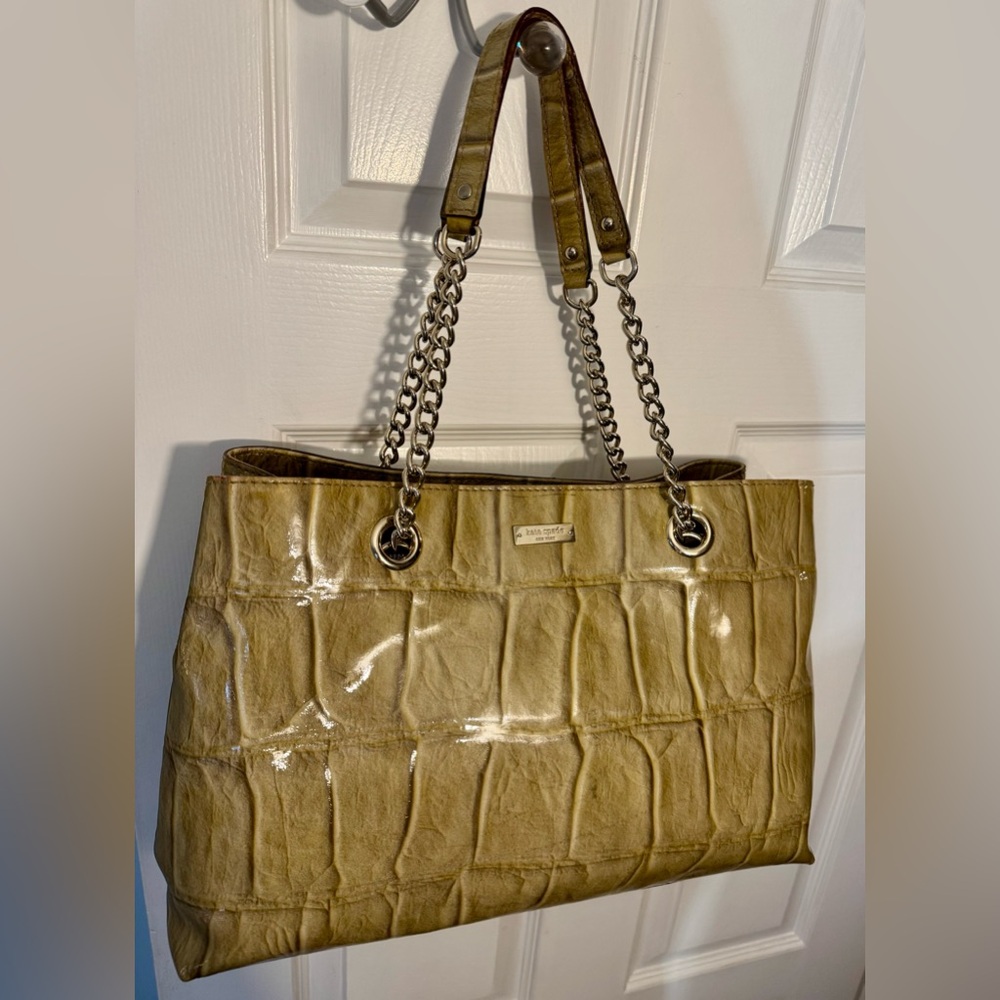 Kate Spade Knightsbridge Mod Helena Patent Leather Croc Tote Shoulder Bag